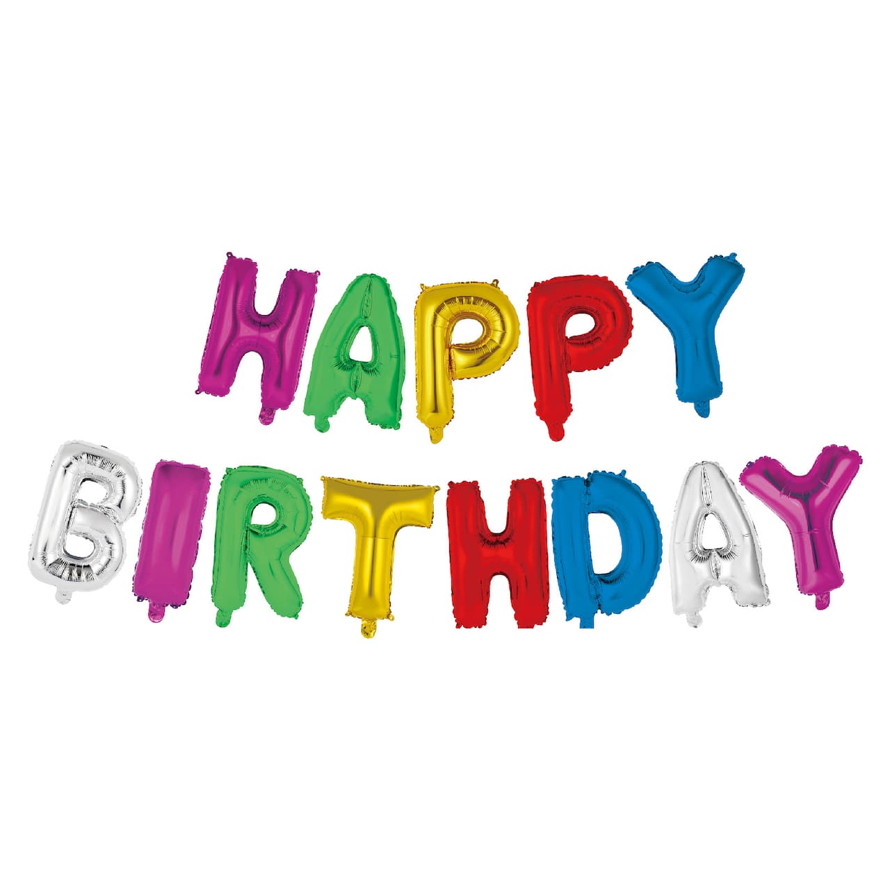 Happy Birthday Multicolored Foil Balloon Banner Kit By Celebrate It&#x2122;
